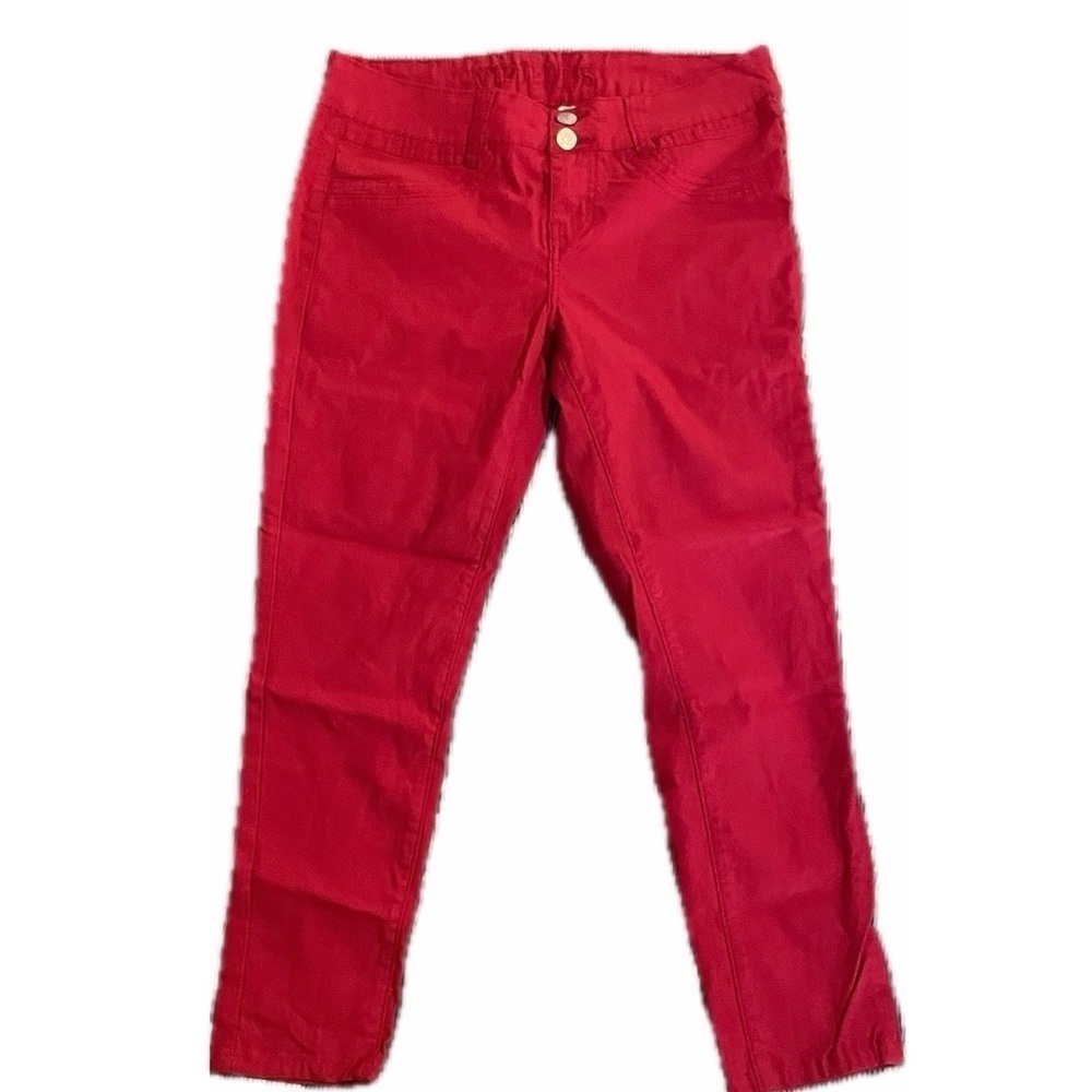 VIP Skinny Jeans Womens Juniors Size 11/12 Red Stretch Ladies Pants 29x23 Short